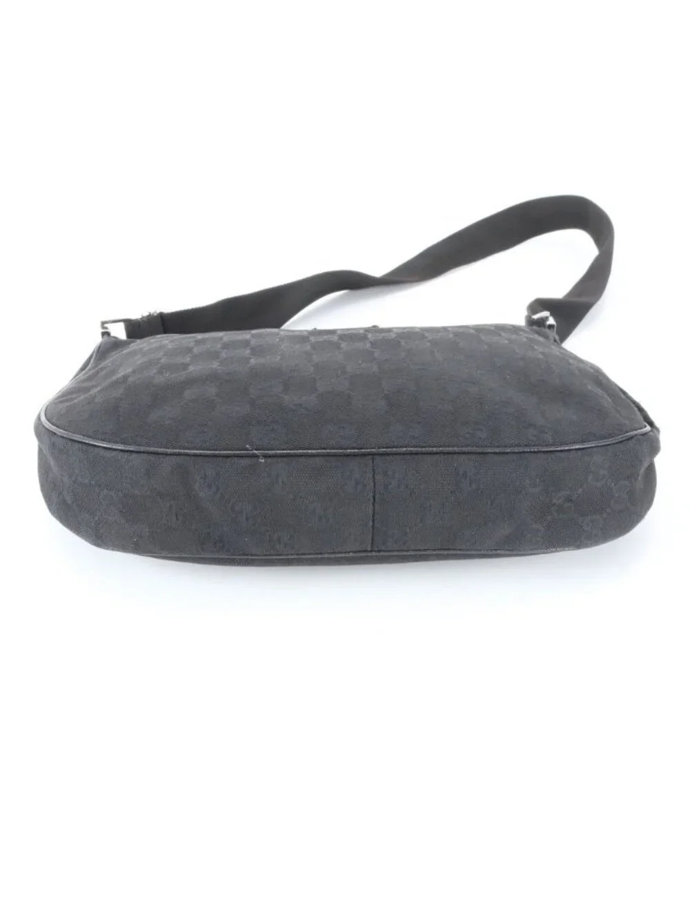 Gucci GG Canvas Leather Shoulder Bag Crossbody Hand Tote Black